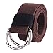 JINIU Web Football Belt for Men Casual Canvas Fabric Sport Belts Fully Adjustable D-ring Solid Color 1.5