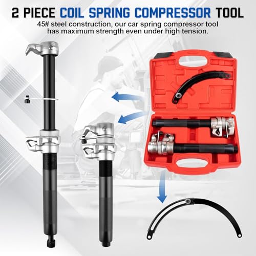 Coil Spring Compressor Tool Claw Spring Compressor Heavy Duty Strut Spring Compression with Safety Jaws and Holder, 2205 LB Capacity Disassembly-free Shock Absorber Compressorfor for Car Truck