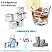 Vakania 8 Pcs Stainless Steel Reusable Ice Cubes, Metal Whiskey Stones, Whiskey Rocks Chilling Stones with Tongs for Wine Non-diluting Cooling Vodka, Whiskey, Beer, Wine, Beverage (8)
