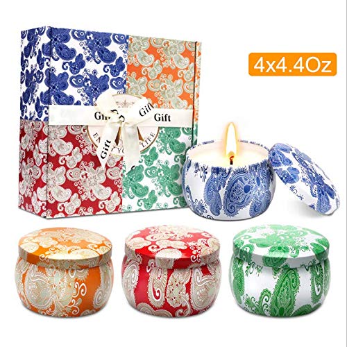 Aromatherapy Candles Romantic Birthday Gift Box Aromatherapy Essential Oil Smokeless Sleeping Bedroom Purifying Air Candle Cup (Four Seasons Style)