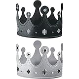 Amscan Fancy Black & White Crowns Party Supplies, Black and White, 5 1/4