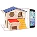 BWOGUE Pet Small Animal Hideout Hamster House Deluxe Two Layers Wooden Hut Play Toys Chews