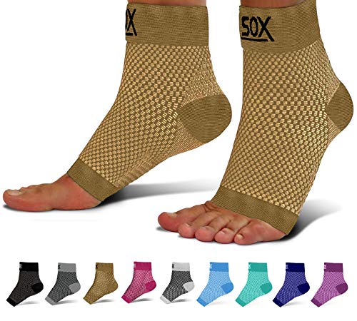 SB SOX Compression Foot Sleeves for Men & Women - Best Plantar Fasciitis Socks for Plantar Fasciitis Pain Relief, Heel Pain, and Treatment for Everyday Use with Arch Support (Nude, Large)