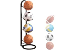 Vertical Ball Storage Rack | Multi-Layer Ball Organiser Rack for Basketball Football Volleyball,Ball Storage Shelf,Multi-Laye