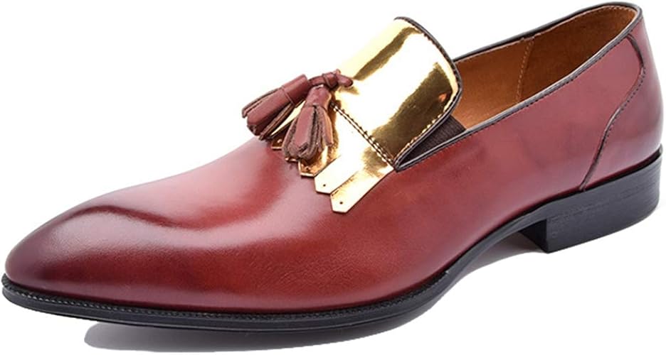 Amazon Wewin タッセルローファー メンズ 本革 革靴 スリッポン サイドゴア ビジネス カジュアル 紳士靴 オペラシューズ 防滑 ファッション ビジネスシューズ