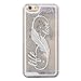 IKASEFU Hard Clear Case for iPhone 6 Plus/6S Plus,Novelty 3D Creative[Flowing Glitter Silver Stars]Feather Hard Transparent Liquid Protective Case Cover for iPhone 6 Plus/6S Plus 5.5