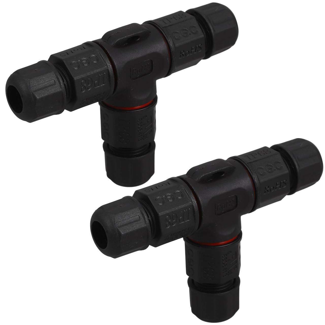 BESTOMZ Electrical Junction Box 3 Way Cable Connector Sleeve Waterproof IP68 Outdoor Pack of 2