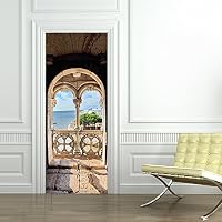 TUJHGF Autocollants De Porte 3D Vue Sur La Mer Porte Chambre Salon Décoration Protection De L