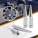 DYNOFIT 14 mm x 1.5 Wheel Spike Lug Nuts, 24 x Chrome M14x1.5 Lug Nut, Cone/Conical Bulge Seat, DYNOFIT Silver Closed End Nuts with 1 Socket Key for Chevy Silverado Aftermarket Wheel