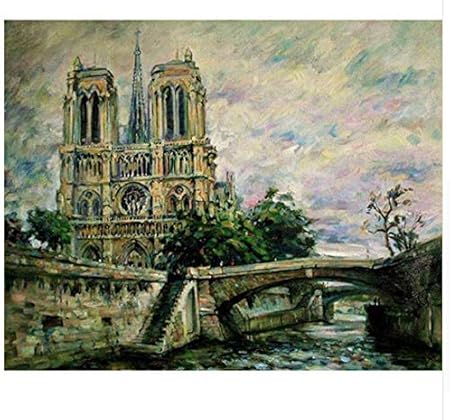 Peinture Par Nombres Sans Cadre Notre Dame De Paris Diy Kit Peinture Par Nombres Peinture A L Huile Peinte A La Main Pour La Decoration Interieure Artwork Amazon Fr Cuisine Maison