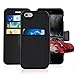 iPhone 8 plus / iPhone 7 plus Leather Wallet Case with Metal Magnetic, Slim Fit and Heavy Duty, TAKEN Plastic Flip Case / Cover with Rubber Edge, for Women, Men, Boys, Girls, 5.5 Inch (Black)