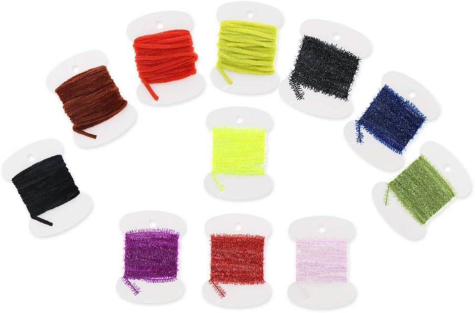 Croch Fly Tying Materials Kit for Dry/Wet Flies, Nymphs and Streamers (10Crystal Flash + 3Flashabou + 7Ice Chenille + 4Rayon Chenille + 1Mylar Tube) : Sports & Outdoors