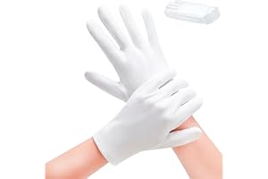 COOSLIM Cotton Gloves, Moisturizing Gloves Overnight White Cotton Gloves for Dry Hands Eczema,Washable Hand SPA Cotton Inspection Gloves for Men and Women, One Size Fit All (3Pairs/6Pcs)