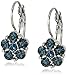 1928 Jewelry Silver-Tone Blue Flower Drop Earrings