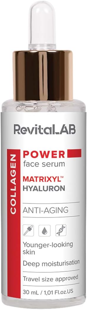 RevitaLAB Power Anti-Aging Face Serum and Moisturiser with Collagen, Matrixyl, Hyaluronic Acid, 30ml, 30 ml (Pack of 1)