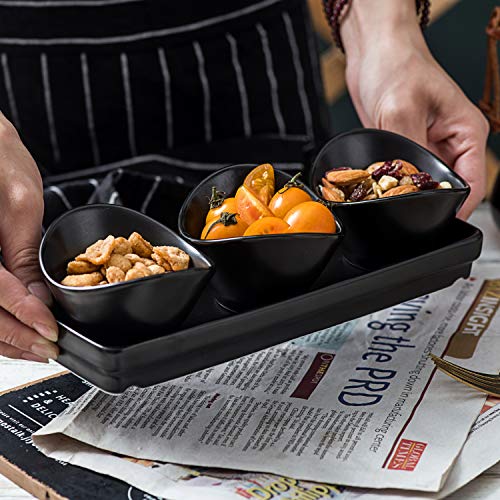 Bruntmor Ceramic Dinner Plates Set of 4, 10 inch Dish Set Microwave