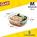 Glad Food Storage Containers - Entree Container - 25 Ounce - 5 Containers