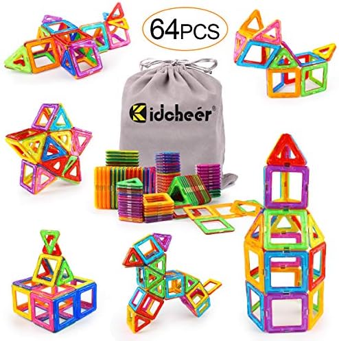 KIDCHEER Magnet Building Tiles, Magnetic 3D Building Blocks Set for Kids, Magnetic Educational Stacking Blocks Boys Girls Toys