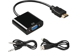 arVin HD to VGA Adapter with 3.5mm Audio Port, HDTV to VGA Adapter Male to Female Converter, 1080P Gold-Plated Active for Mon