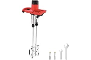 2500W Heavy-Duty Electric Concrete Mixer, Galvanized Dual Paddles Cement Mixer, 6-Speed + Trigger Lock. Splash-Free, Durable 