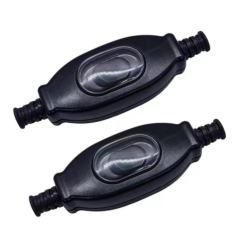 2 Pcs Waterproof Inline Rocker Switch Cord Switch 250v Outdoor Inline Switch Inline Push Button Switch for Lamps Electrical Appliances Transformers