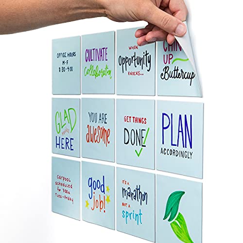 M.C. Squares Stickies Blue Reusable Sticky Notes 4x4 12Pack 2Year