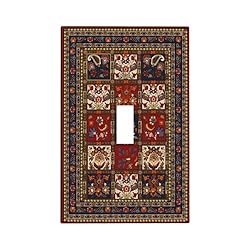 Spshian Vintage Boho Tribal Rustic Blue Red Paisley