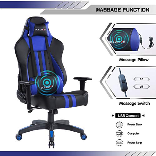 Qulomvs Big and Tall Gaming Chair for Adults 400LBS Heavy Duty Computer