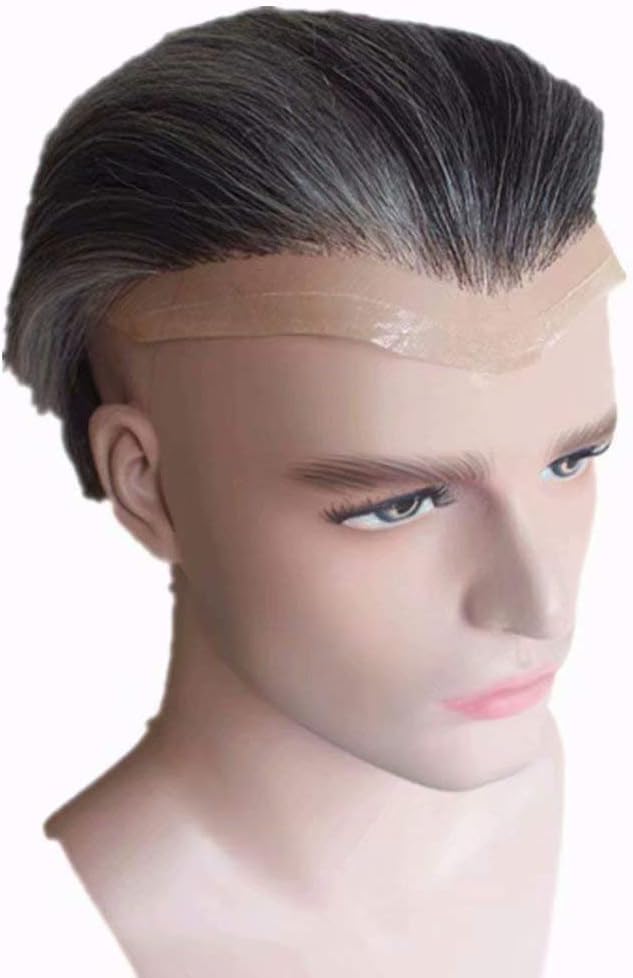 NLW Human Hair Men's Toupee with HD Soft fine Swiss lace Durable Real Hair System for Men 10x8 base size hair prosthesis mens patch units implant Straight hair pieces #1B40 - Image 3