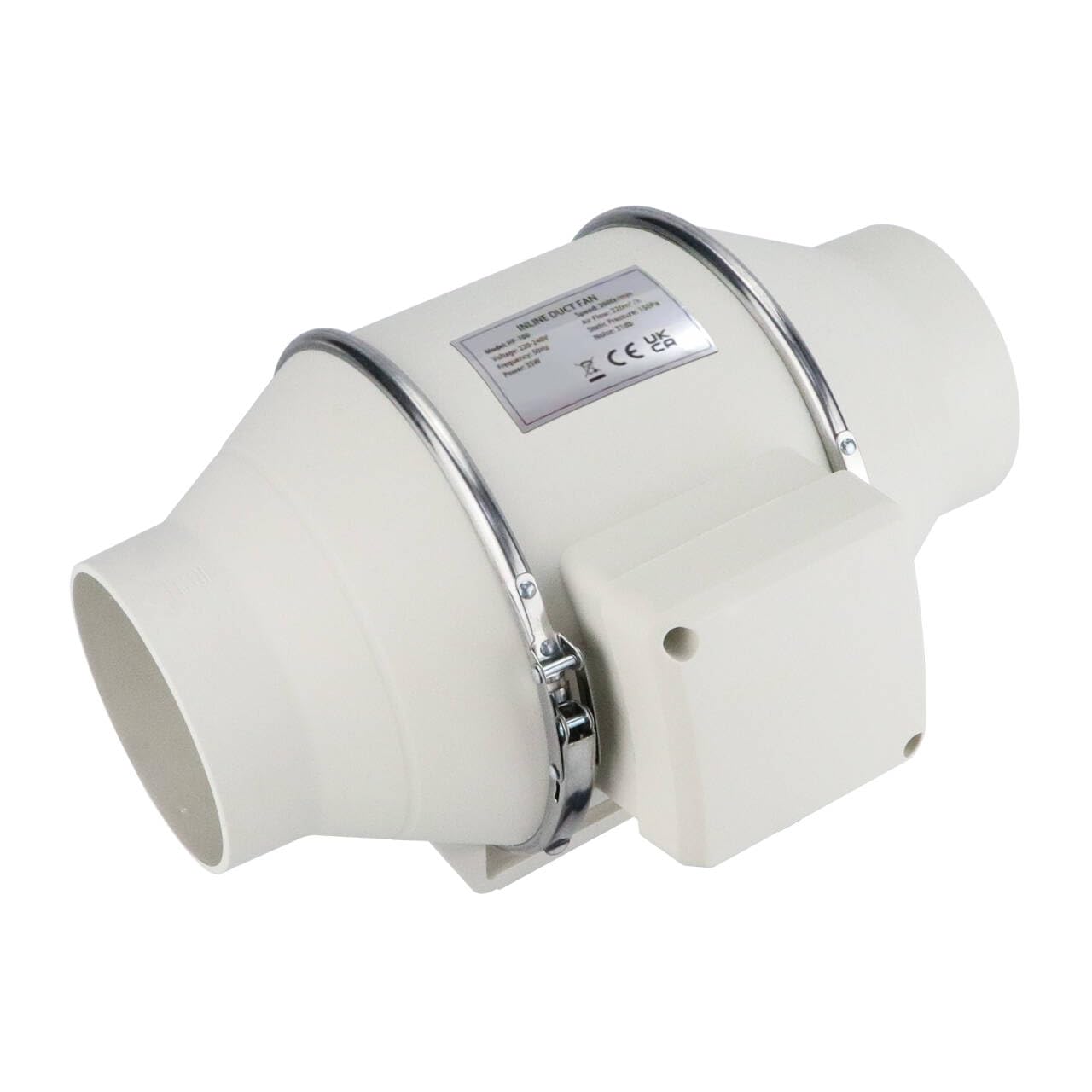Anesty 4 inch Inline Extractor Fan with Timer, 220m³/h 35W In line Bathroom Extractor Fan 100 mm Duct Ventilation Exhaust System fit Shower Kitchen