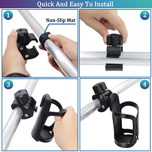 Boaton Marine Boat Rail Cup Holder, No Drilling Install Boat Drink