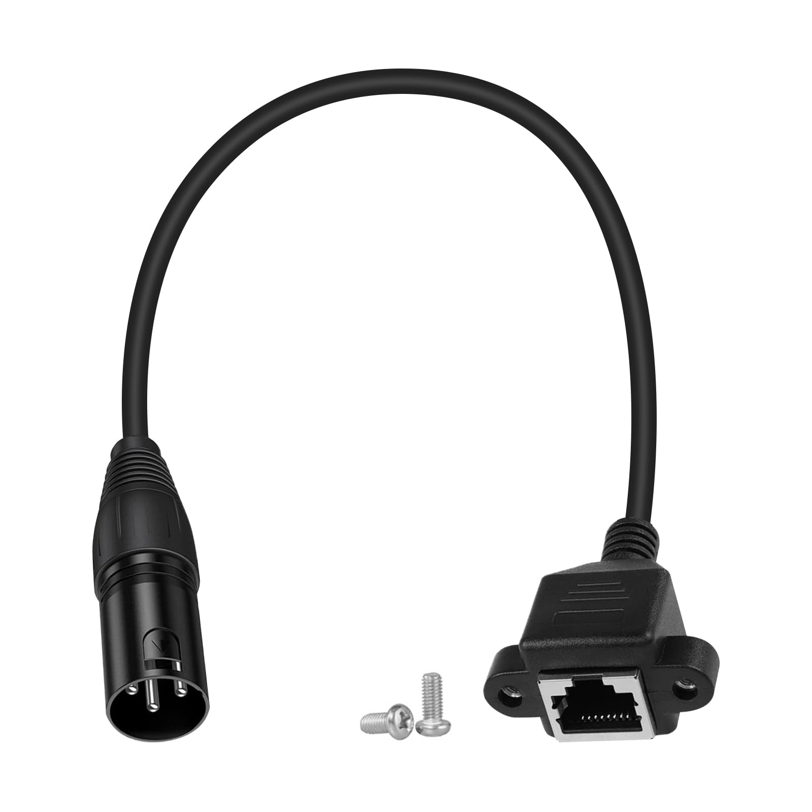 Maxhood RJ45 to XLR Adapter Cable, RJ45 to 3 Pin XLR Cable, 3 Pin XLR Male to RJ45 Female Network Extension Connector for Amplifiers, Mixers, KTV Equipment, Lighting and Sound, 30cm