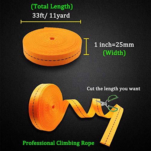 Boaton Nylon Webbing, Make Sling Runner, Prusik Knot, Make Anchors System, Extending Quickdraws for Rappels, Rock Climbing, Tree Climbing, Rigging, Rescue Work, Hunting, 1" x 33Ft / 11 Yards