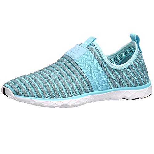 Water Sport Shoes Aleader Women's Tennis Walking Shoes Gray Blue 5 D(M) US