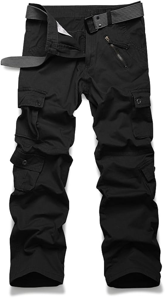 OCHENTA Men's Casual Military Cargo Pants, 8 Pockets Work Combat Outdoor Trousers at  Men’s Clothing store