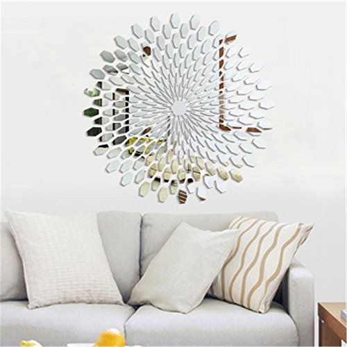 Bageshwari Prasata DIY Acrylic wall sticker of Self Adhesive for Art Window Wall Mural Decal Home Decoration Wall Stickers (Silver)