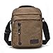 ZJINGZ Small Canvas Crossbody Everyday Satchel Bag Shoulder Messenger Bag, Coffee