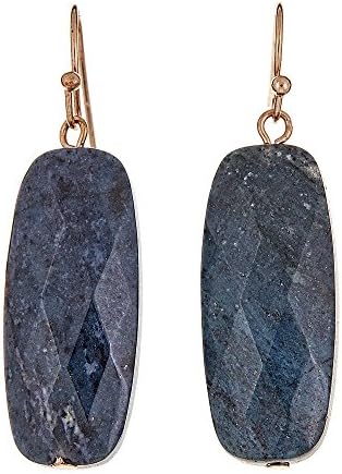 [Handmade Rectangular Natural Stone Earrings] Sodalite (1/6)