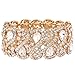 EVER FAITH Women's Austrian Crystal Teardrop 8-Shaped Knot Elastic Stretch Bracelet Clear Gold-Tone