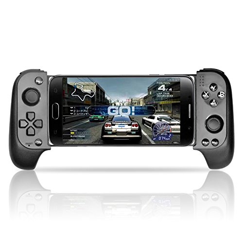 PinPle Mobile Game Controller, Telescopic Wireless Bluetooth Controller Gamepad for Android Phone, with Flexible Joystick (Black)