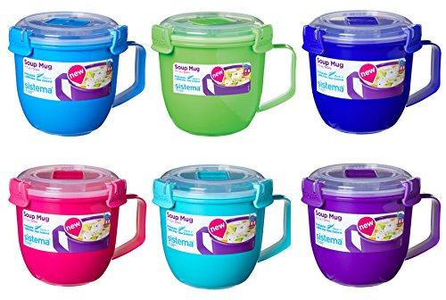 Sistema Soup Mug 565ml Set of 3 Assorted Colours