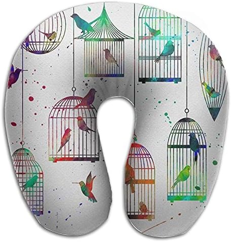 Bird Cage Comfortable Washable Cover Neck Pillow Travelmate Memory Foam U-SHAPE For Girl Airplane Travel 100% Polyester