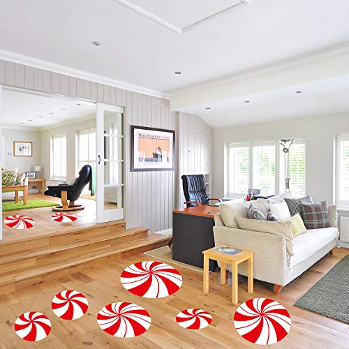 ALLADINBOX Peppermint Floor Window Wall Decals Stickers for Thanksgiving Christmas Valentine's Day Candy Party Decoration 10 Pcs