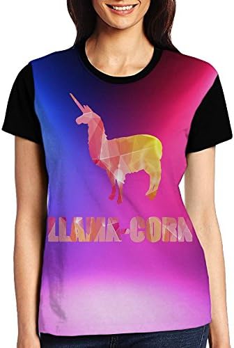 Llama Corn0 Women's Short Sleeve Tops Tee Crew Neck T-Shirt XL
