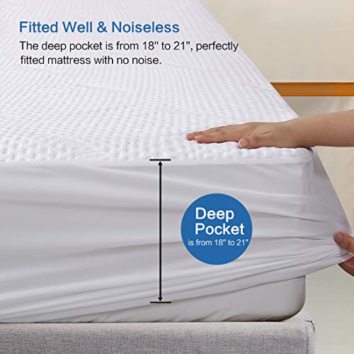 EASELAND Bamboo Waterproof Mattress Protector King Size Breathable Cozy
