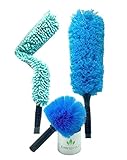EVERSPROUT Duster 3-Pack | Hand-Packaged Cobweb Duster, Microfiber Feather Duster, Flexible Microfiber Ceiling & Fan Duster | Twists onto Standard 3/4