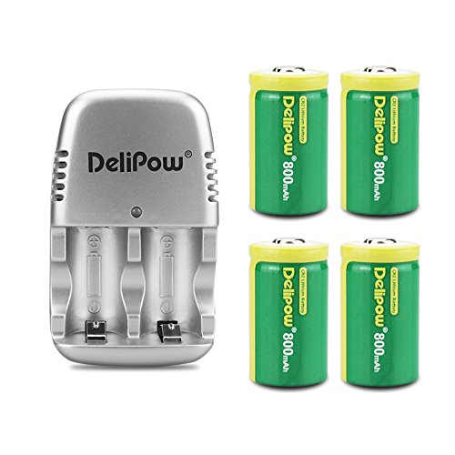 Delipow CR2 Rechargeable Batteries, 3V 800mAh Lithium Photo Camera Battery, MSDS Certified, Pre-Charged for Golf Rangefinder, Laser Boresighter, Laser Pointer, Funifilm Instax Mini55 (4-Pack+Charger) Delipow CR2 Rechargeable Batteries, 3V 800mAh Lithium Photo Camera Battery, MSDS Certified, Pre-Charged for Golf Rangefinder, Laser Boresighter, Laser Pointer, Funifilm Instax Mini55 (4-Pack+Charger)