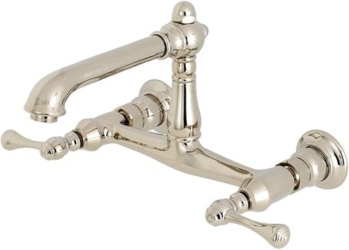 Kingston Brass Ks7246bl English Country Wall Mount Vessel Sink Faucet 6 5 8 In Spout Reach Polished Nickel Amazon Com