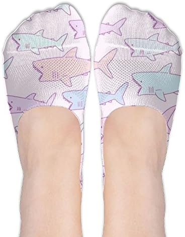Cute Shark Women Custom Cute Polyester Cotton Boat Socks