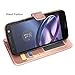Moto Z2 Force Case, Harryshell PU Leather Kickstand Flip Wallet Protective Case Cover with Card Slot Wrist Strap Photo Frame for Motorola Moto Z2 Force (Rose Gold)